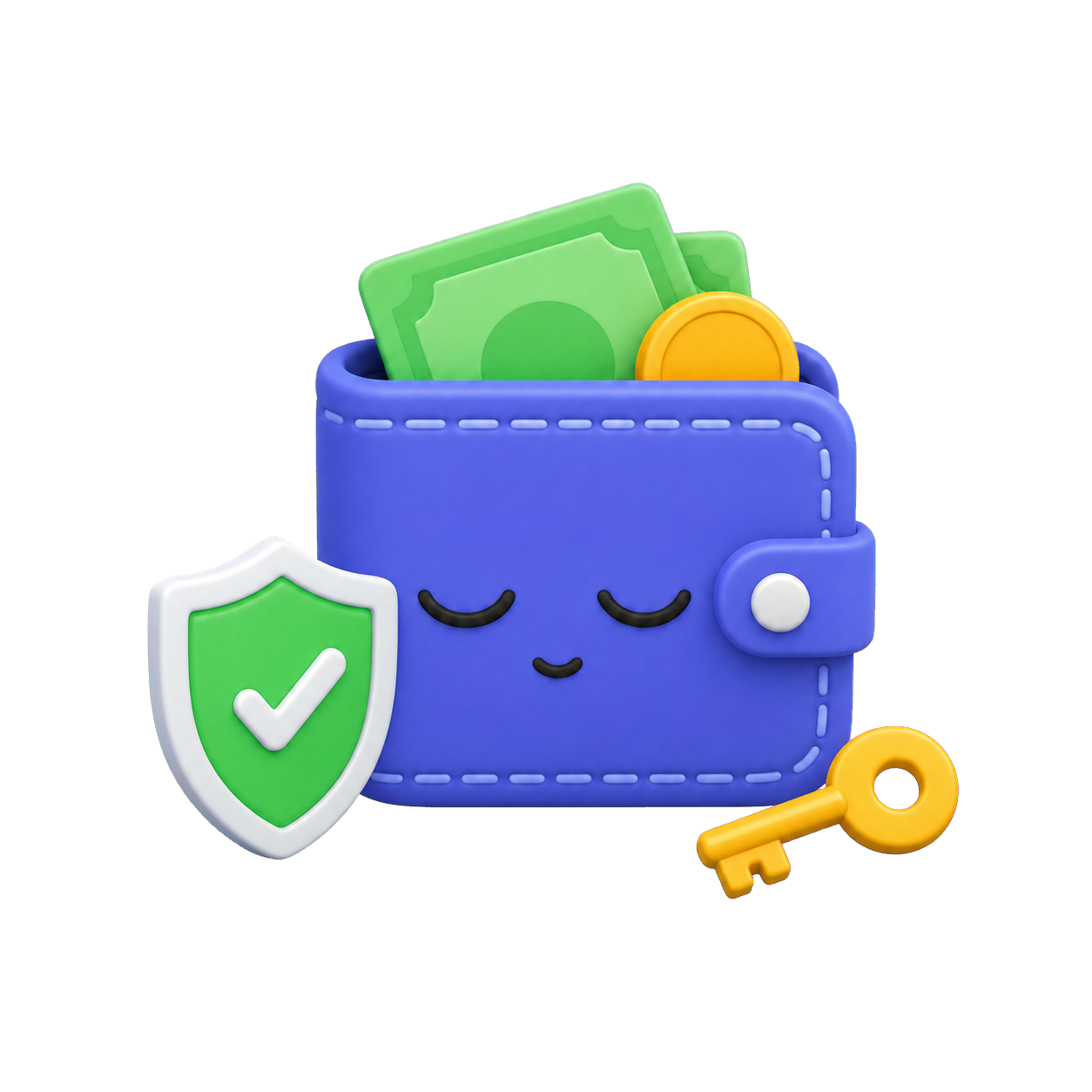 Lazy Wallet artwork with a shield and key
